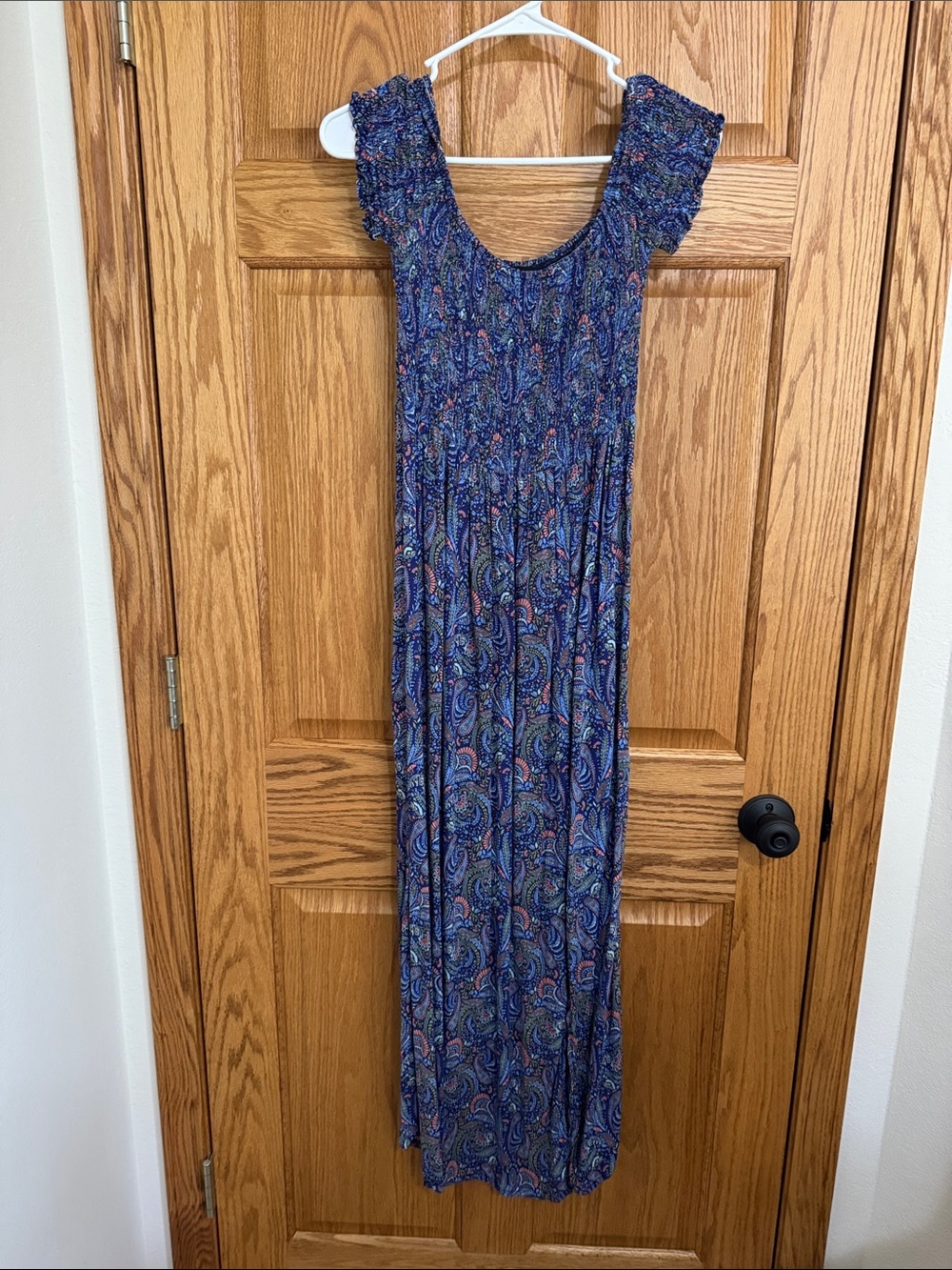 T.J.Maxx Blue Paisley Maxi Dress